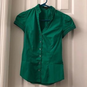 S/S Green Express Button Up